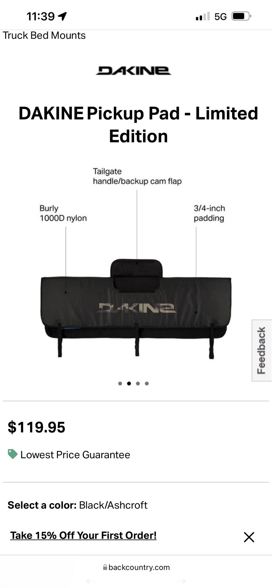 Tacoma Rear Door Cover DaKine