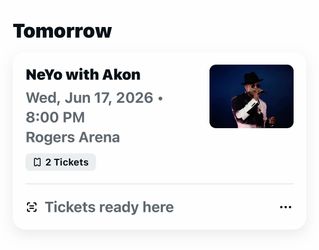 Akon / NeYo Concert in Vancouver BC - Selling 2 tickets to tomorrow’s concert