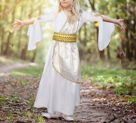 Girls Greek or Roman Goddess  Costume with Crown - Size Large