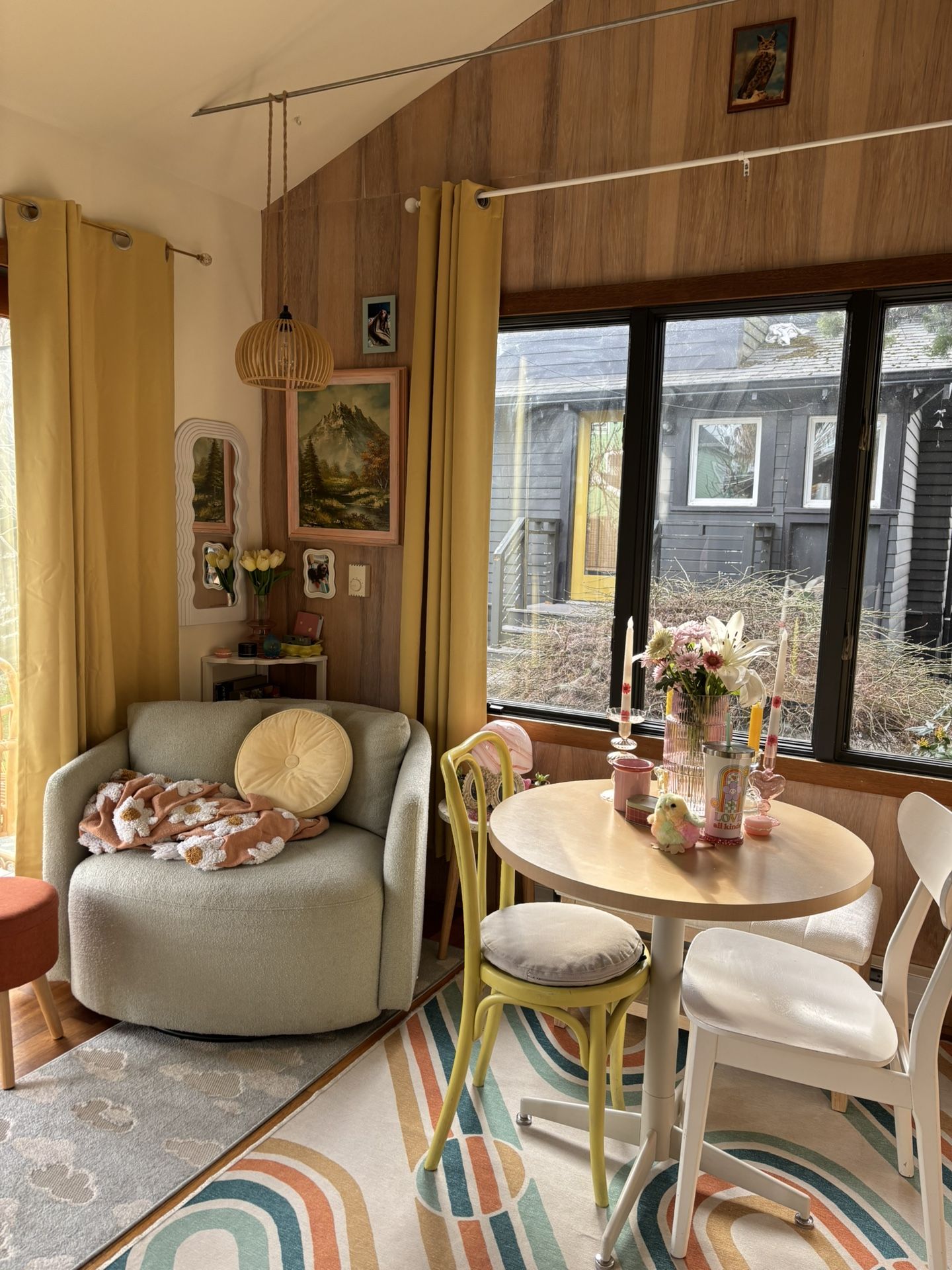 Wood Look And Creamy White Metal Dining Table