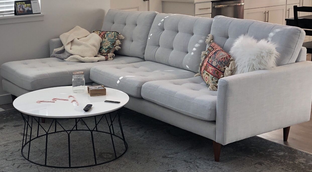 World Market Grey Chaise Couch