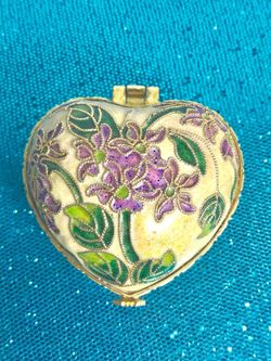 Enameled Cloisonné Heart Trinket Box