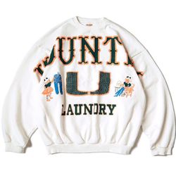 KAPITAL Big Kountry College Sweatshirt Wide Laundry White