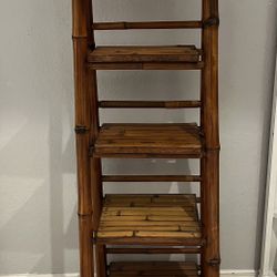 Vintage Bamboo Folding Ladder Shelves 🔺