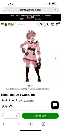 Child Pastel pink doll costume