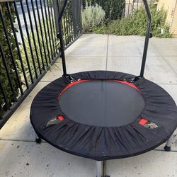 Trampoline for adults with handle foldable, adjustable