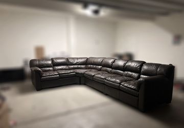 Brown Leather Sofa