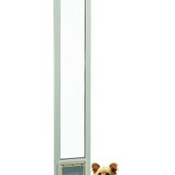 Pet Products Aluminum Pet Patio Door, Adjustable Height 77-5/8" to 80-3/8", 7" x 11-1/4" Flap Size, White

