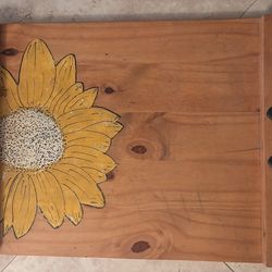 hand  painted wood noodle board stove cover