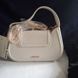 New Anne Klein Small Cream Purse