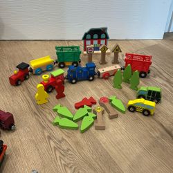Wooden Train Tracks And Magnetic Toys