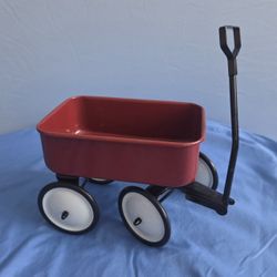Mini Red Metal Wagon ~ 18" doll size ~ Approx 6"×4"×2"