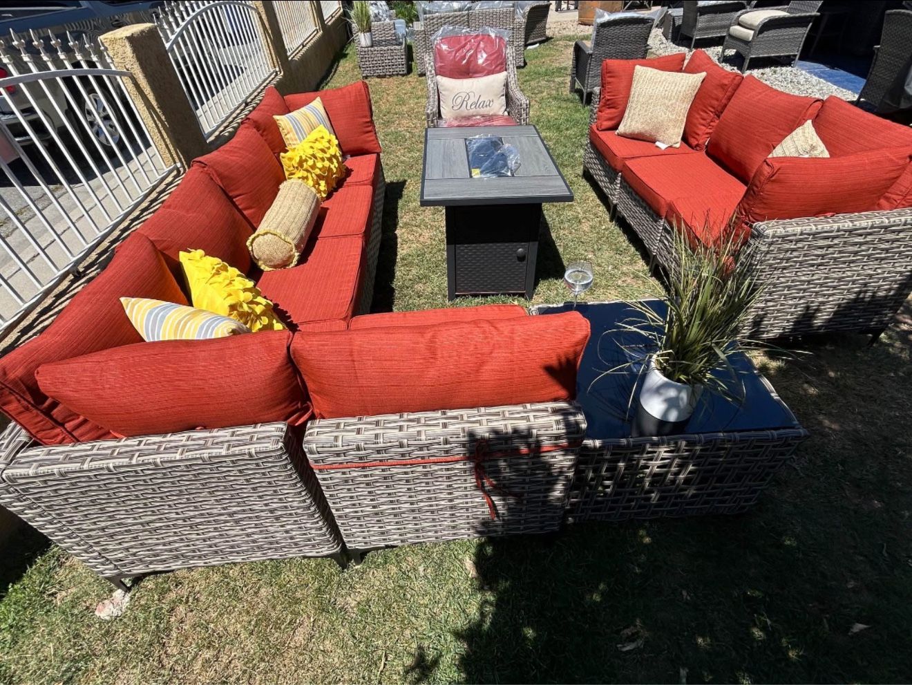 Brand New Patio Outdoor Furniture Set With Fire Pit 