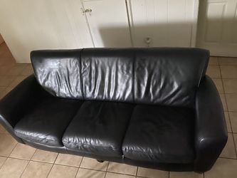 Black leather couch
