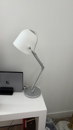 Adjustable Desk Lamp Silver and White