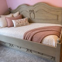 Storage Bed with Drawers + Mattress – $475