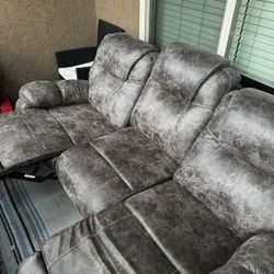 Brown Reclining Sofa