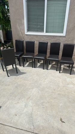 6 Leather Dinning Chairs