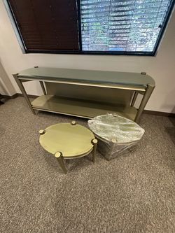READ DESCRIPTION- Custom Made Console Table + 2 Matching Side Tables