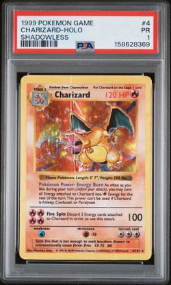 1999 POKEMON GAME #4 CHARIZARD-HOLO SHADOWLESS