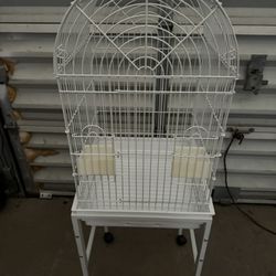 Bird Cage With Stand Color White 