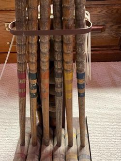 Vintage Weathered Croquet  Set - Price Reduced