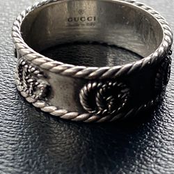 Used Silver GG Gucci Men’s Ring  