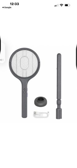 Electric Bug Zapper Racket with Extension Pole