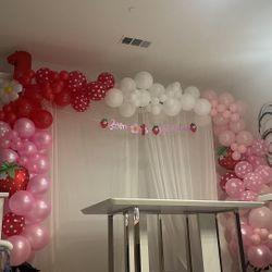 Berry First Birthday Balloon Arch Backdrop