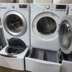 LG SET STEAM WASHER AND ELECTRIC DRYER JUMBO WITH DOUBLE WASHER 