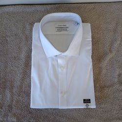 Calvin Klein Men's Dress Shirt Slim Fit Size 18.5 34/35 2XL