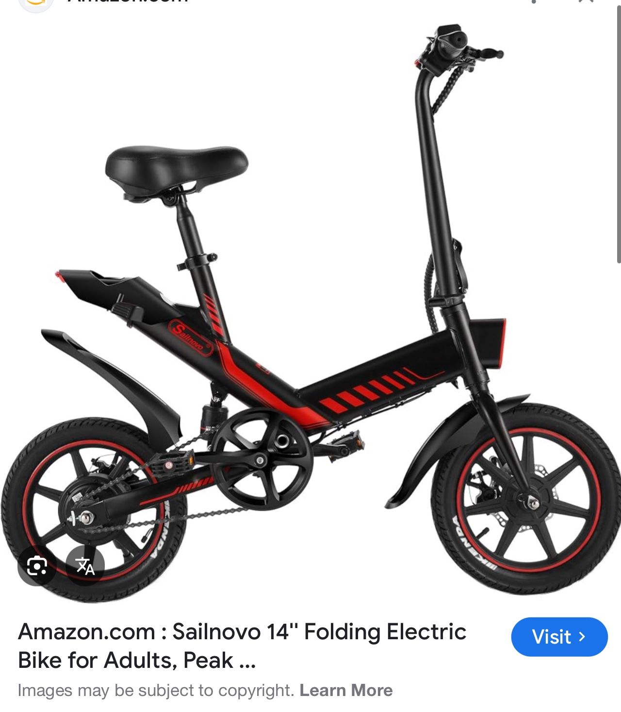 Sailnovo 14" Folding Electric Bike for Adults