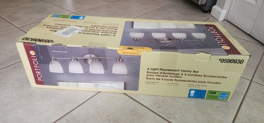 NIB 4 Light Brushed Nickle Vanity Light