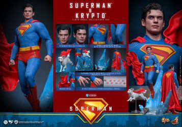 2025 HOT TOYS MMS812 1/6 SUPERMAN & KRYPTO FIGURE SET BRAND NEW