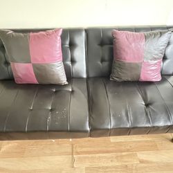 Black And Velvet Couch 