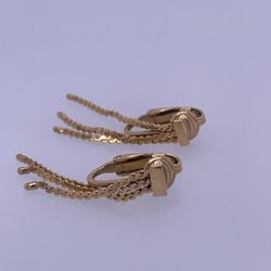 14k Yellow Gold "S" Link Style Lever Back Clip-On Ladies Earrings