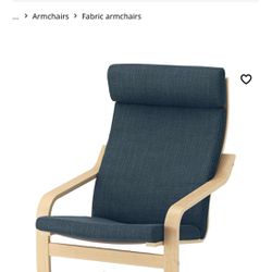 Ikea Armchair Blue Wood