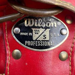 Vintage Wilson Professional Set Of Golf Clubs And Red Leather Bag