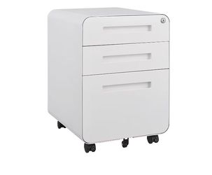 3-Drawer Rolling File Cabinet with Lock – White Metal NEW IN BOX