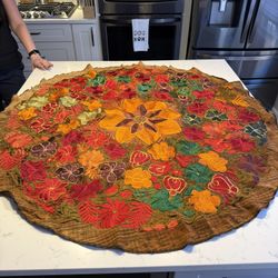 Authentic Guatemalan Hand-Embroidered Floral Centerpiece / Tablecloth