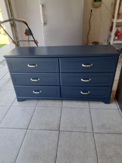 blue wood dresser