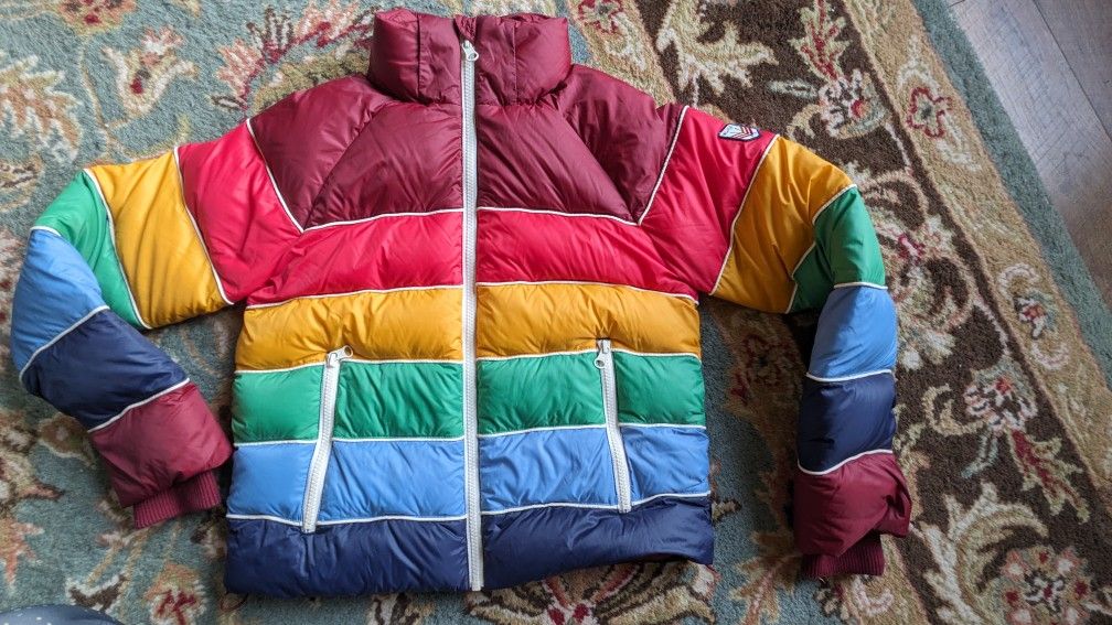 Marine Layer Rainbow Puffer Jacket
