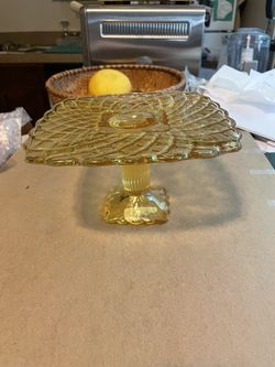 Yellow Glass Cake stand