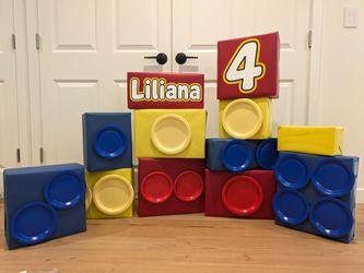 Lego theme party decorations