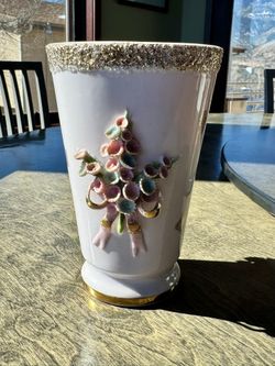 50's Vintage Lefton China Pink Vase