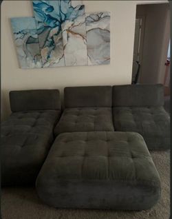Oversized 3 seat couch with ottoman