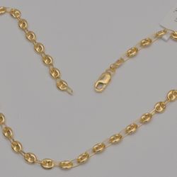 14k yellow gold puffed chain yellow gold puffed mariner bracelet 11 inch anklet