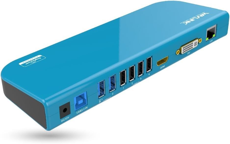 WAVLINK USB Laptop Docking Station - Dual Monitors, 6xUSB Ports