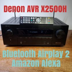 Denon Bluetooth AVR X2500H 7.2 Channel Home Theater Receiver WI-FI  Apple Airplay 2 Amazon Alexa Remote 