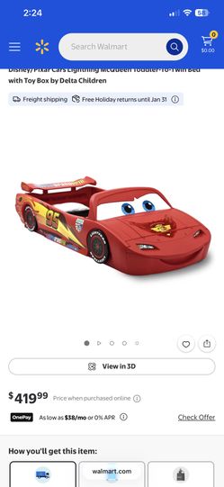 Lightening McQueen Toddler Bed And Toy Chest